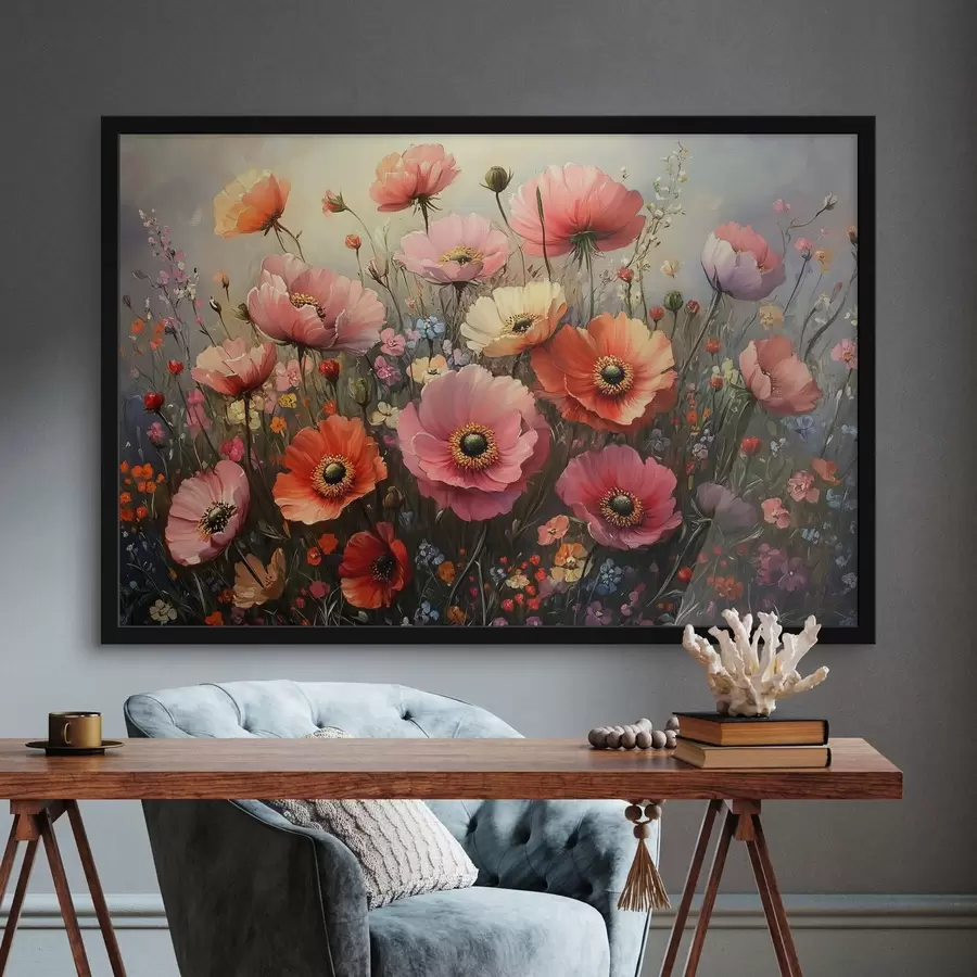 Fototapetes Sarkanie ziedi f42325