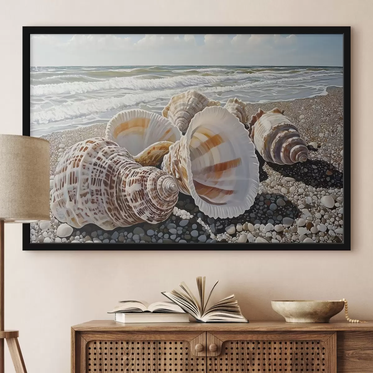 Plakāts Gliemežvāks jūras krastā f42333