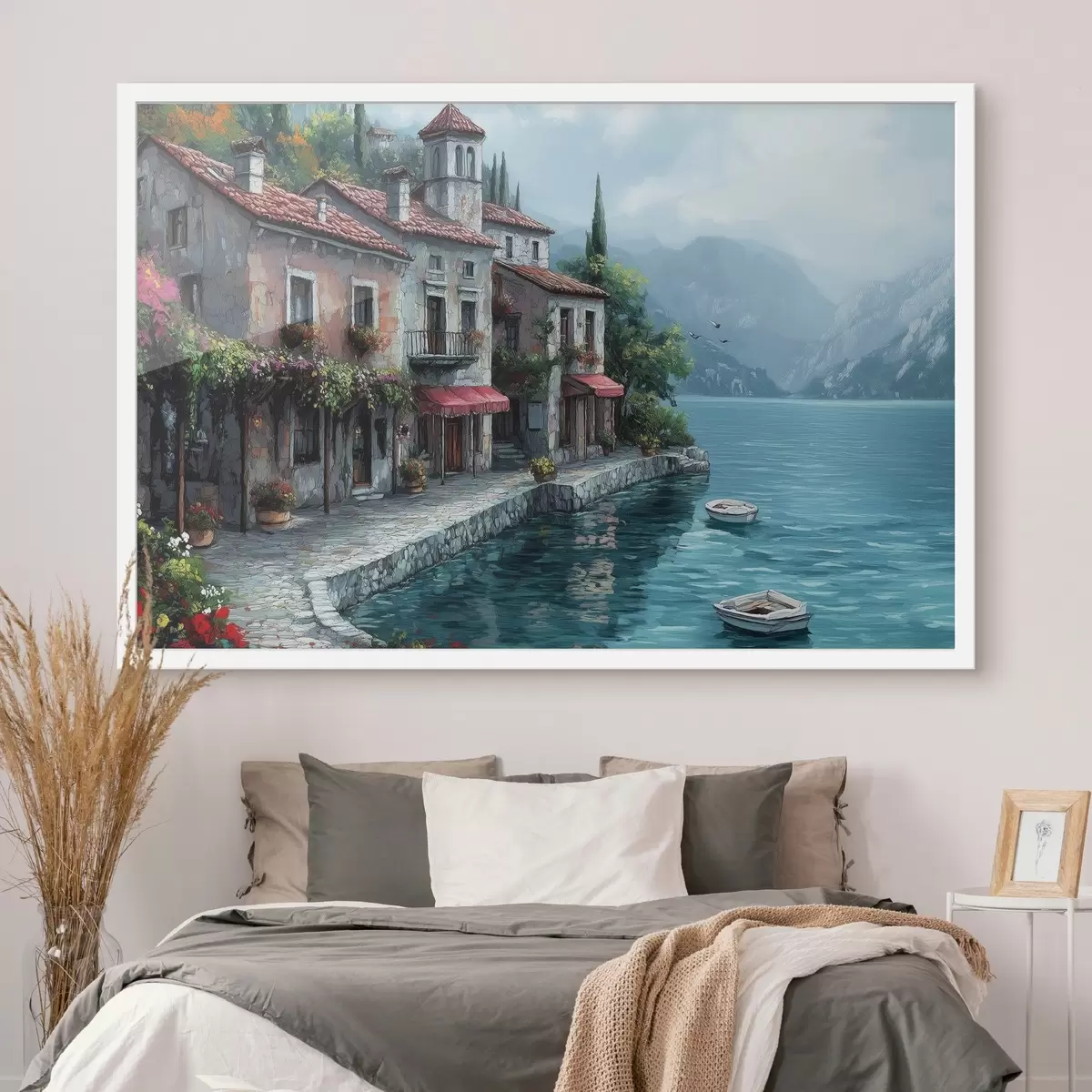 Plakāts Māja virs ezera kalnos f42334