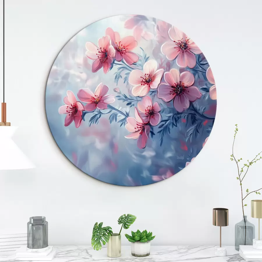 Glezna Smalki rozā ziedi r42322