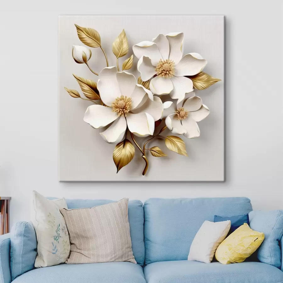 Glezna Lieli ziedi uz gaiša fona s42175