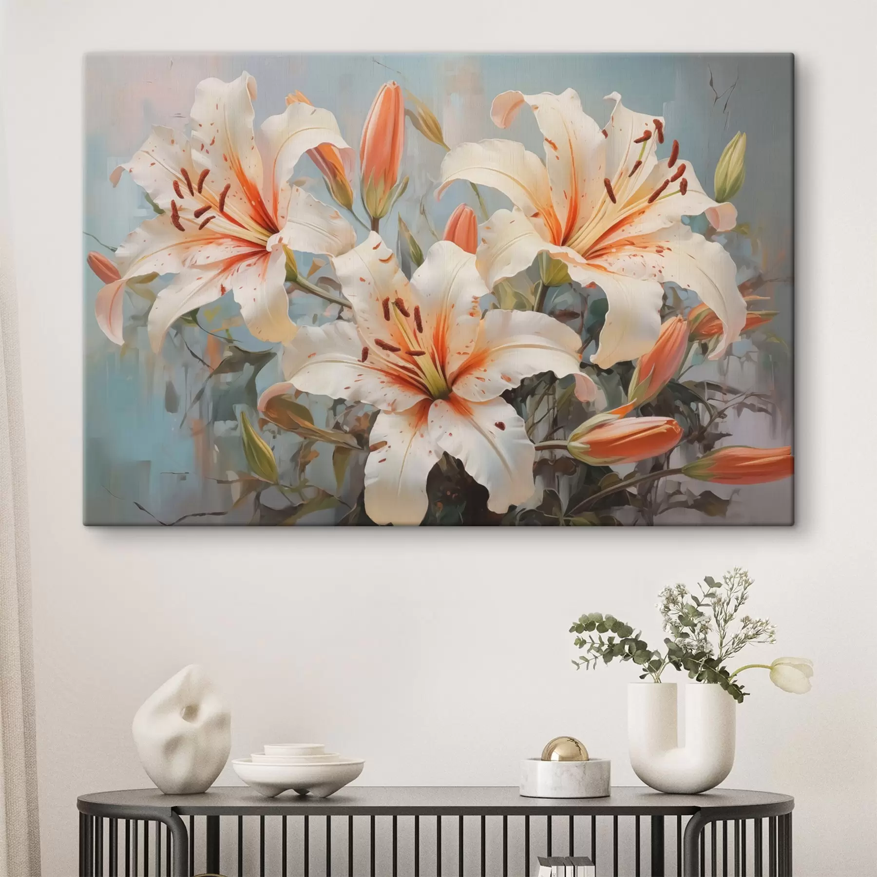 Fototapetes Savvaļas lilijas liela imitācija glezna s42367