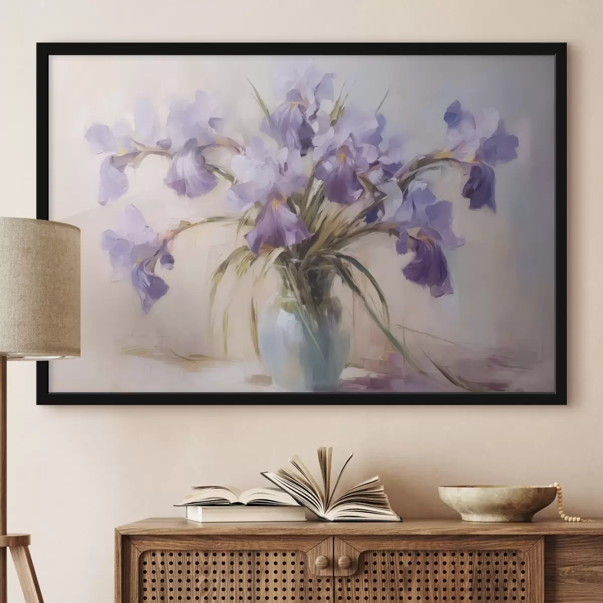 Plakāts Īrisi vāzē glezniecības imitācija f42357