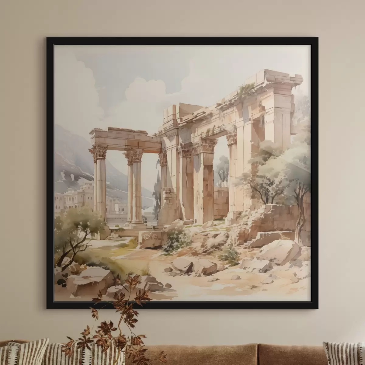 Plakāts Antīko drupu imitācija akvarelis f42366