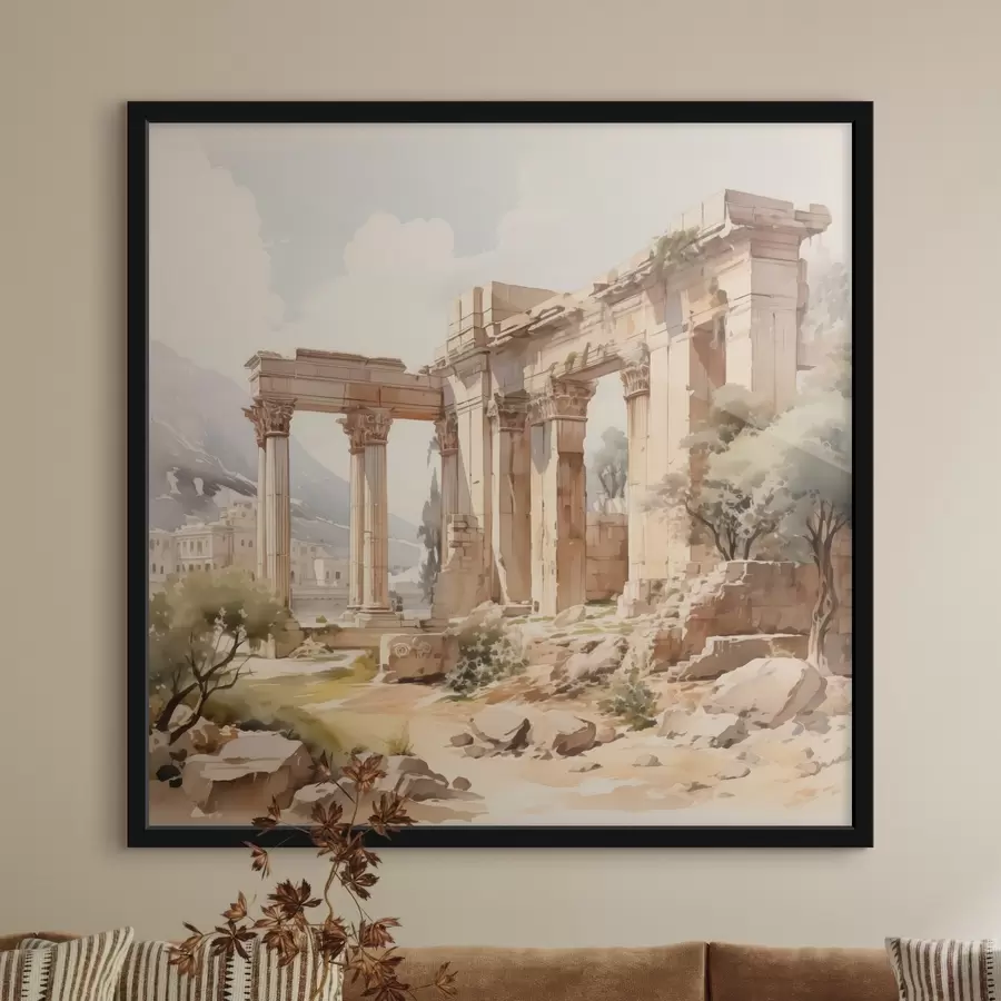 Fototapetes Antīko drupu imitācija akvarelis f42366