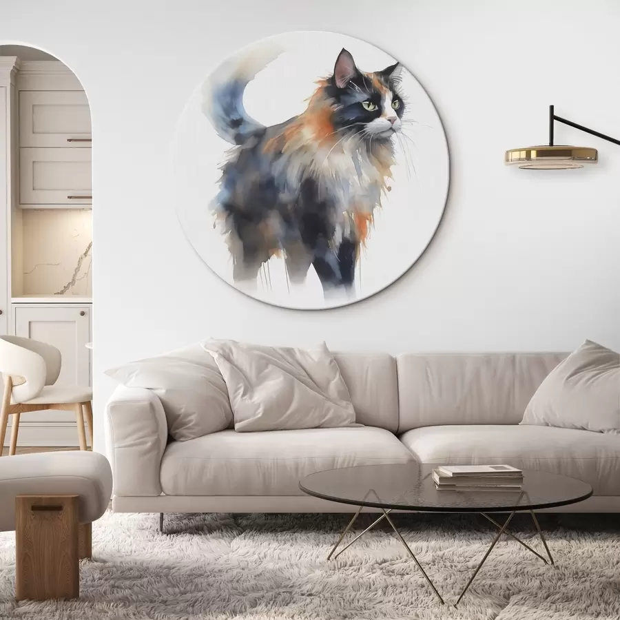 Glezna Kaķa imitācija neskaidrā akvarelī r42368