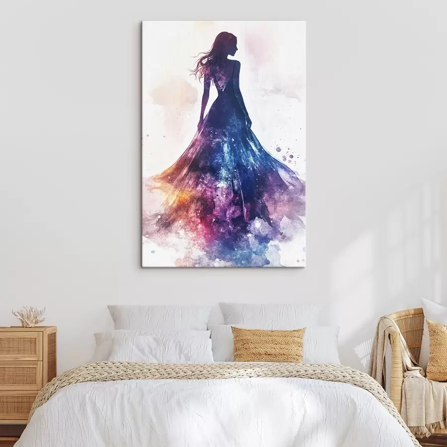 Glezna Meitenes siluets akvareļu stilā s42078