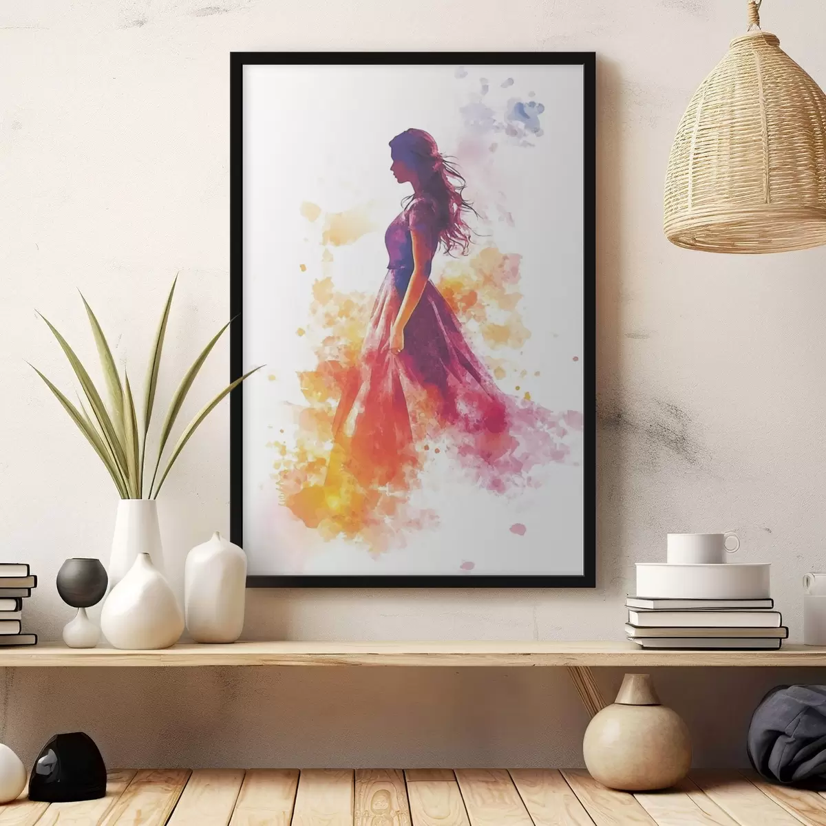 Plakāts Meitenes portrets akvareļu stilā f42080