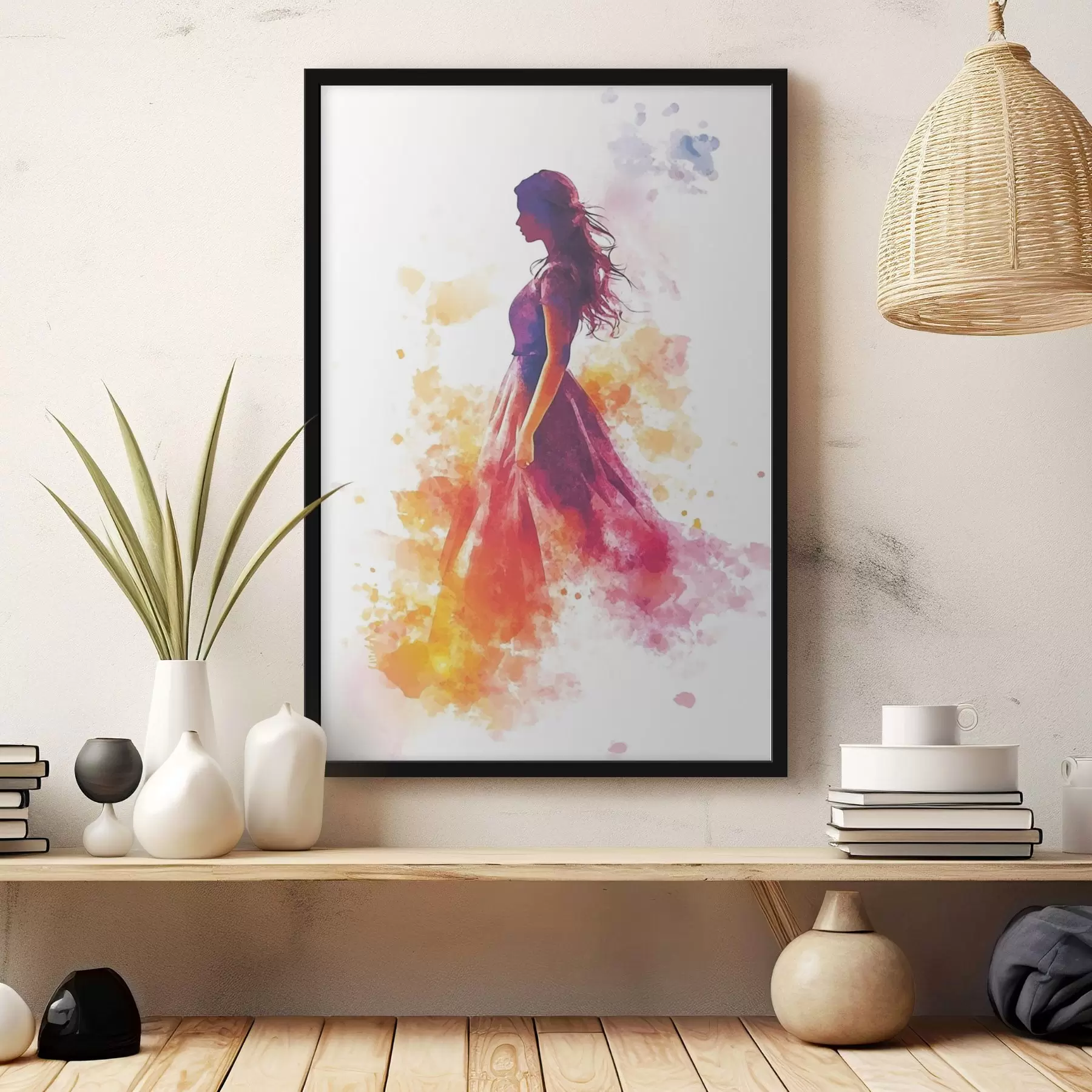 Fototapetes Meitenes portrets akvareļu stilā f42080