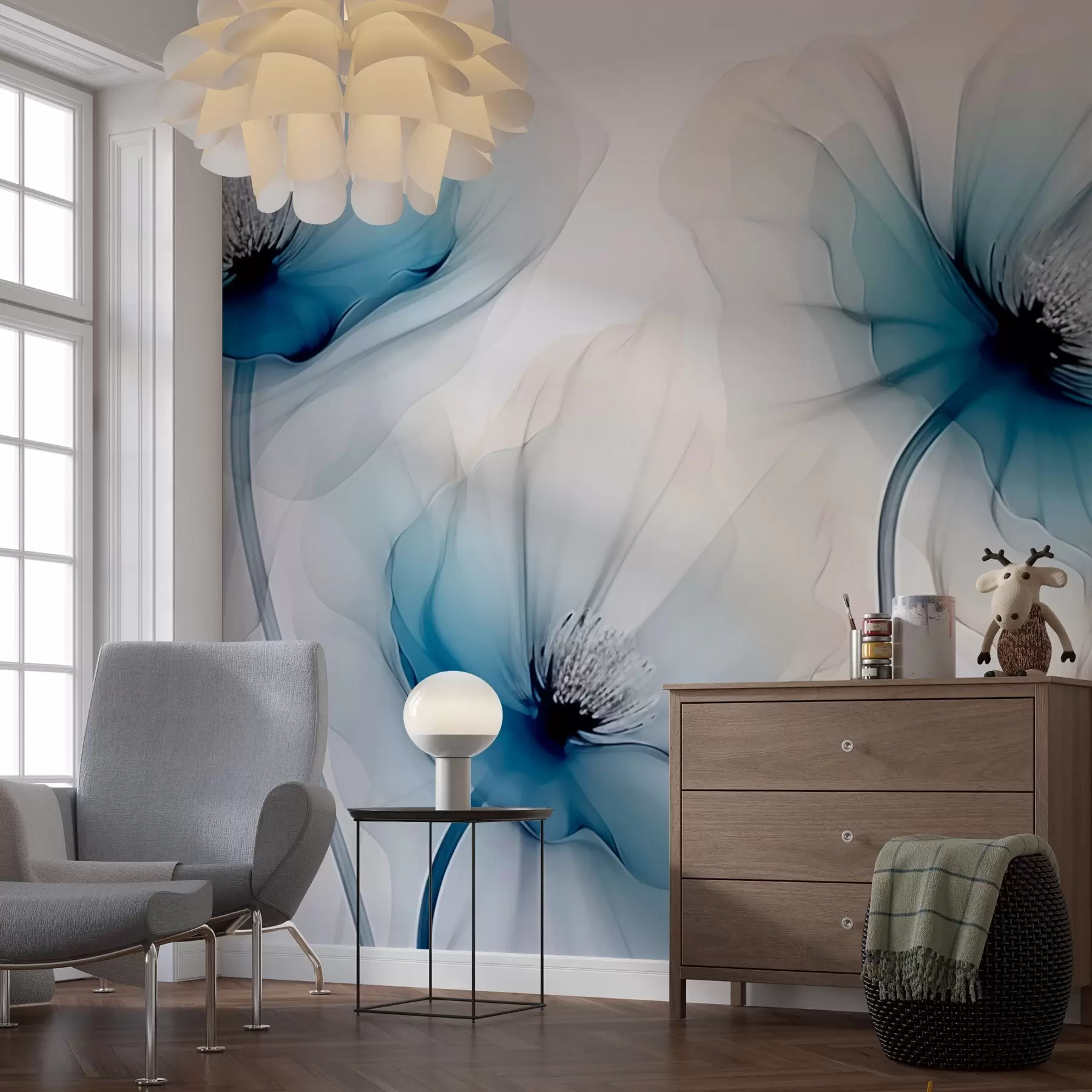 Fototapetes Caurspīdīgi ziedi w02696