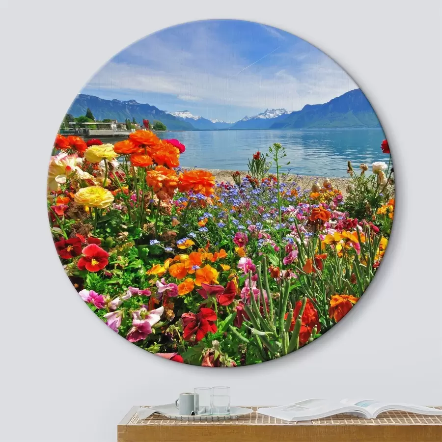 Glezna Ūdens, debesis un ziedi r00006