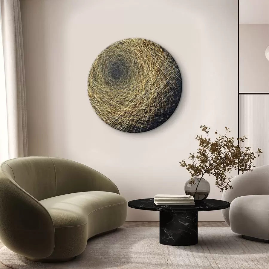 Glezna Dzelteni, plāni saules gaismas pavedieni r02428