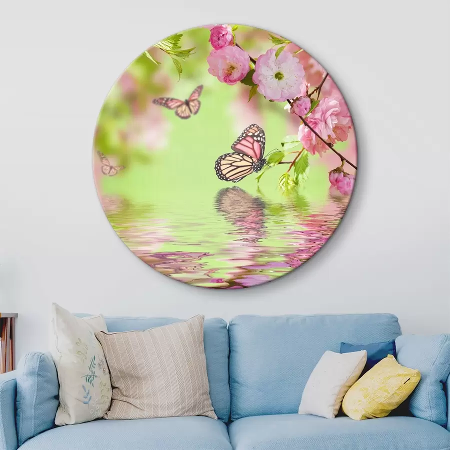 Glezna apputeksnētājs, ziedi un tauriņi r27029