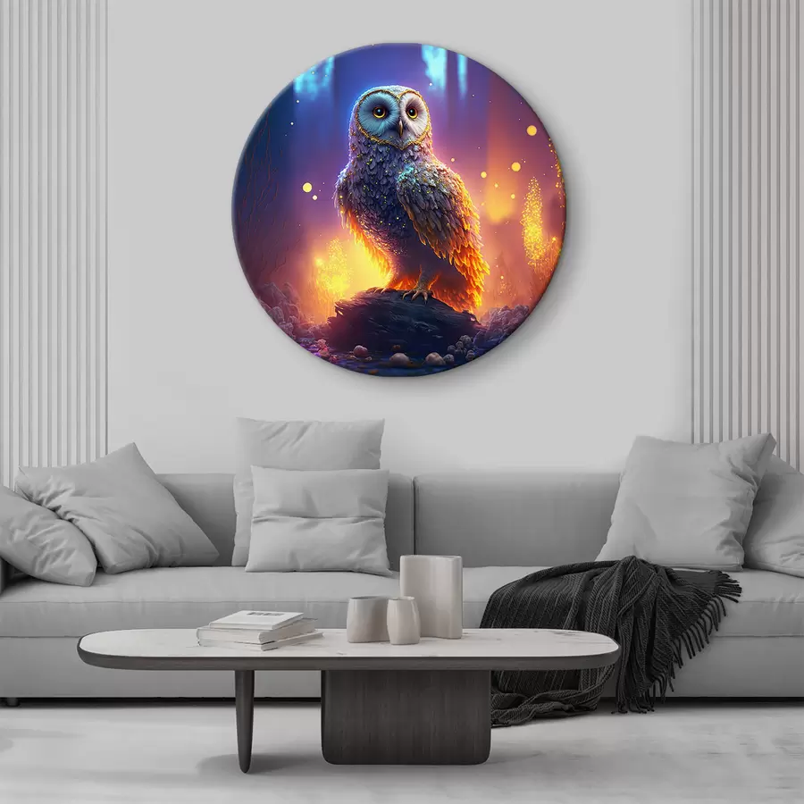 Glezna Brīnišķīga pūce uz gaiša fona r33527