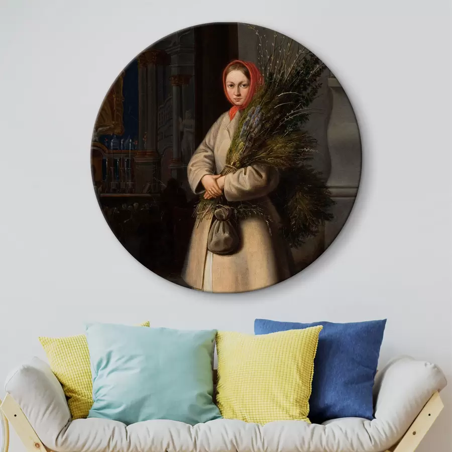 Glezna Lietuvietis ar Palmu svētdienas lapām, mākslinieks Kanutas Ruseckas r33792