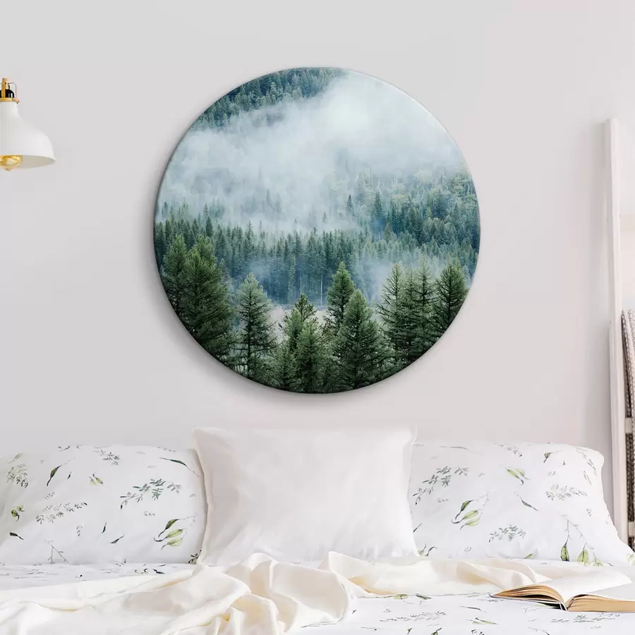 Fototapetes Skujkoku mežs miglā r34825