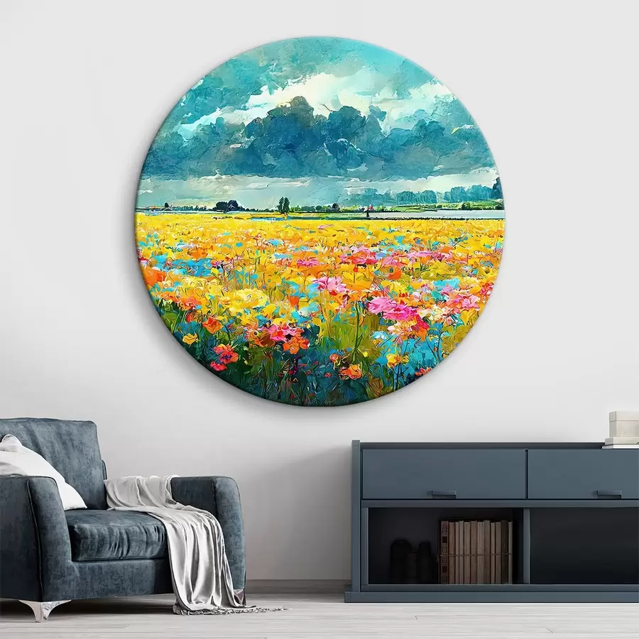 Glezna Savvaļas ziedi uz kalnu fona r34944