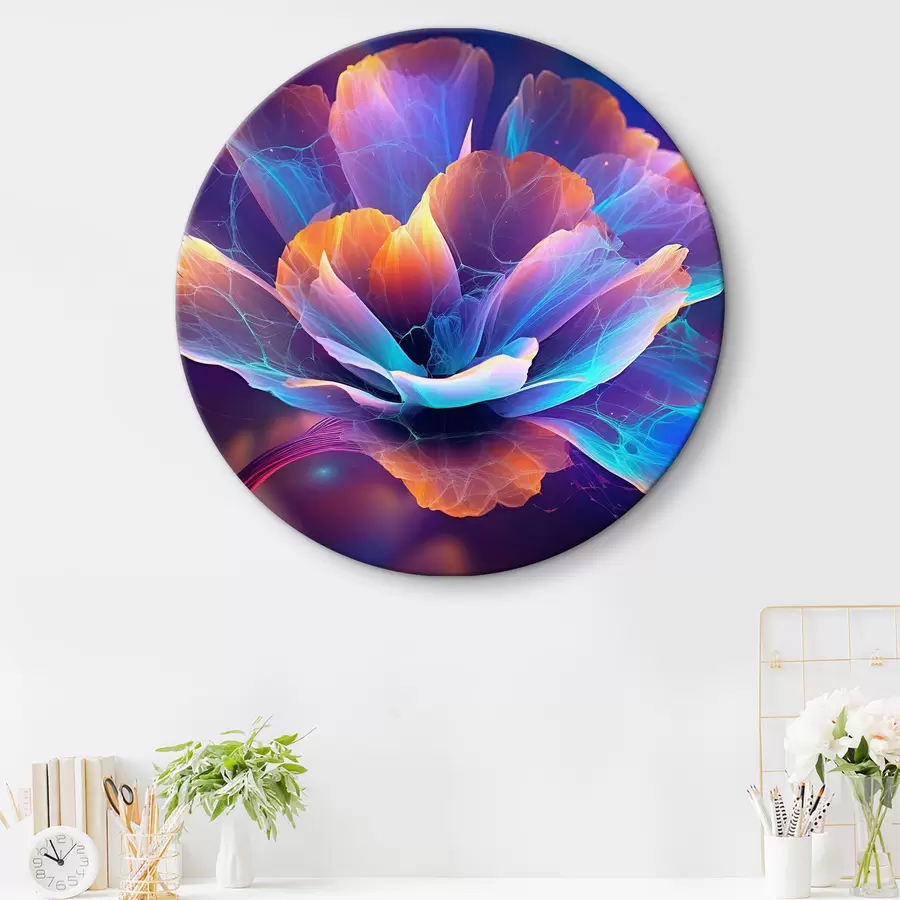 Glezna neona spīdošs rāmis ar ziediem r35334