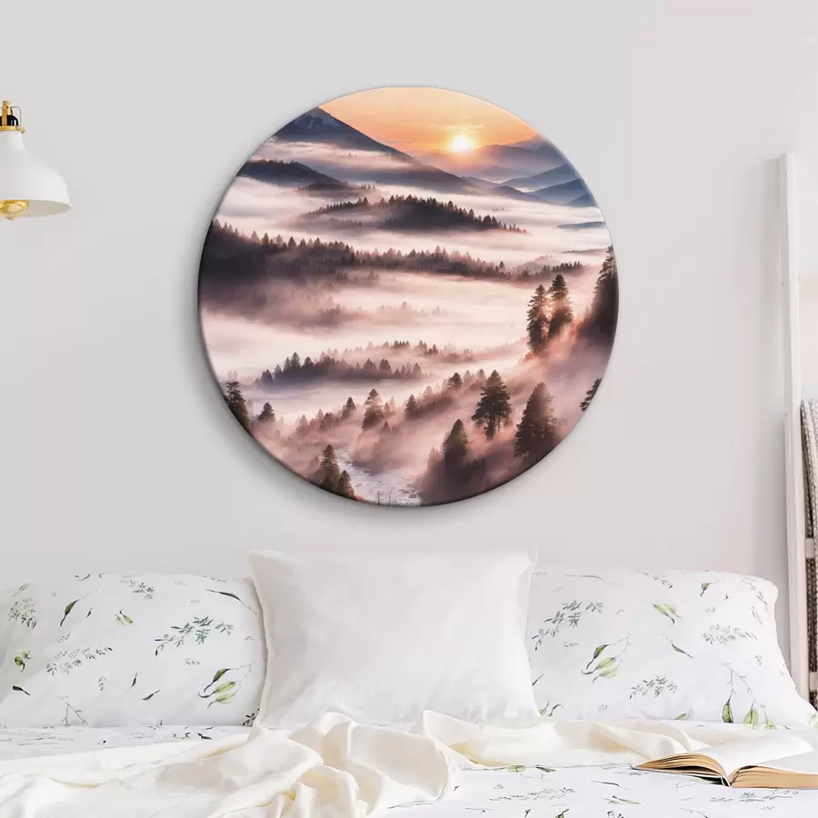 Glezna Skats uz miglainu mežu r36050