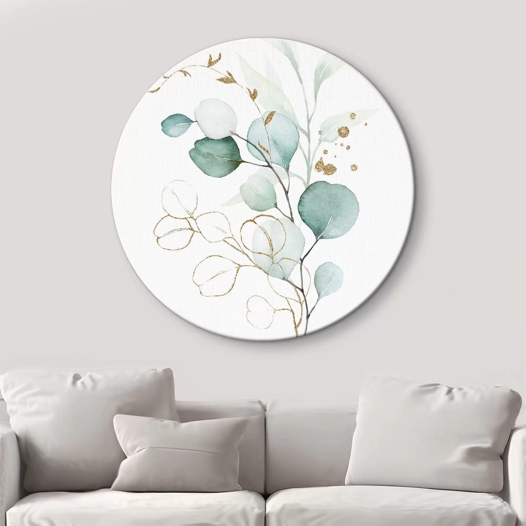 Glezna Akvareļgleznojums, kurā attēlota zila lapu zariņa r36138