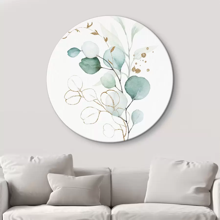 Glezna Akvareļgleznojums, kurā attēlota zila lapu zariņa r36138