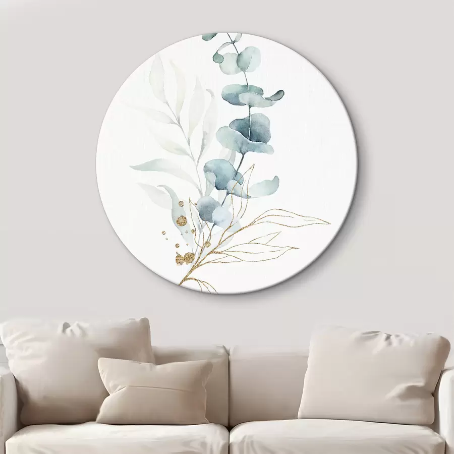 Glezna Zaru ar zilām lapām abstrakts akvareļgleznojums r36139