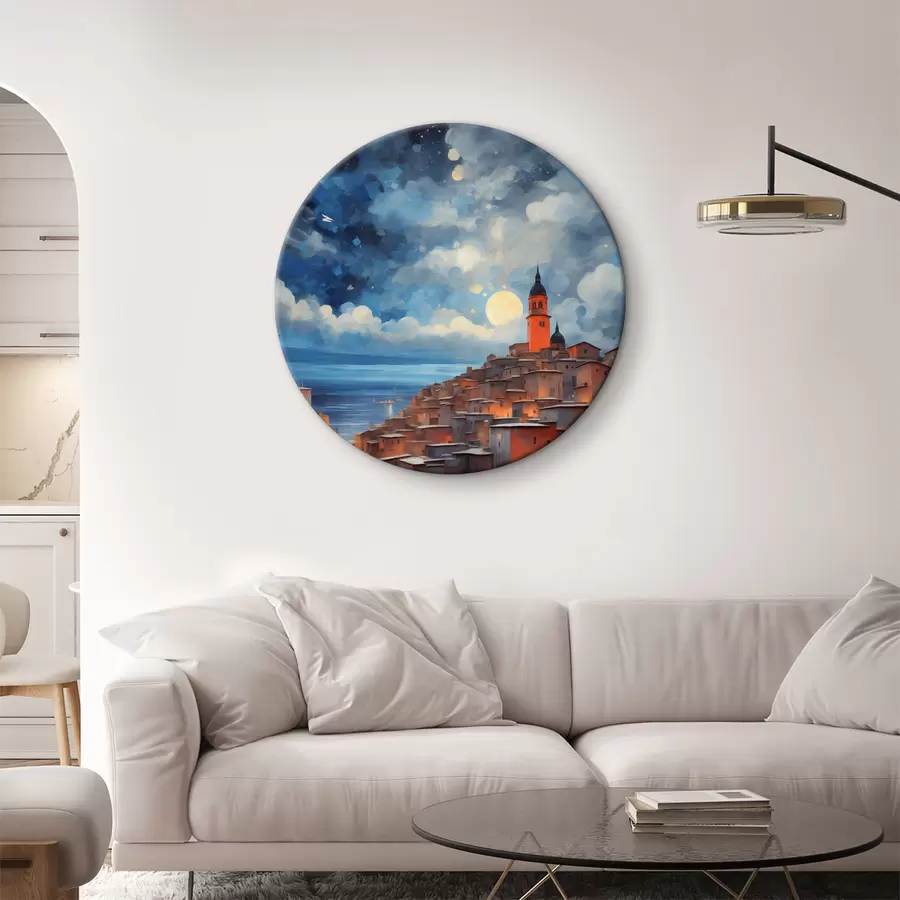 Glezna Skats uz viduslaiku Eiropas pilsētu r36229