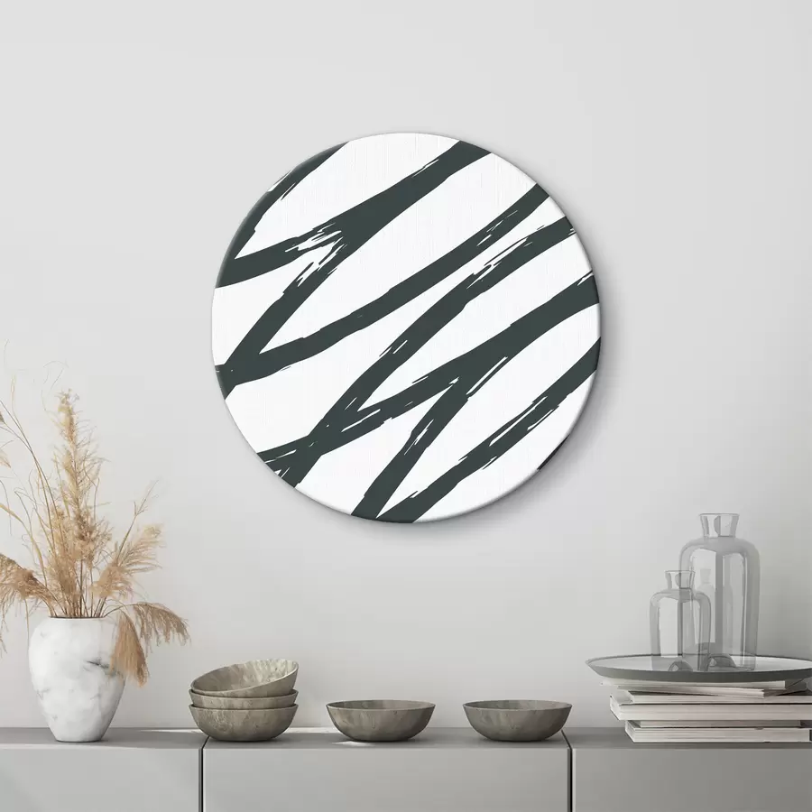 Glezna Abstraktie otas triepieni melnbaltā krāsā r36408