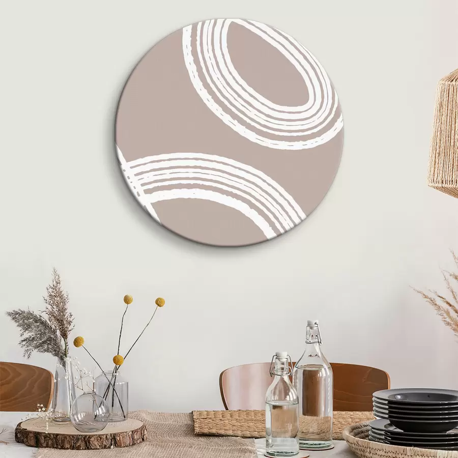 Glezna Abstraktas cilpas uz audekla tumši pelēkā krāsā r36427