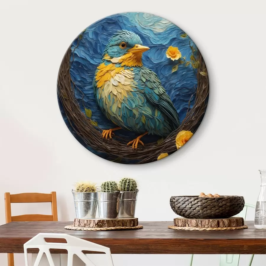 Glezna Spilgta ligzda mierīgā ziedu vainagā r36440