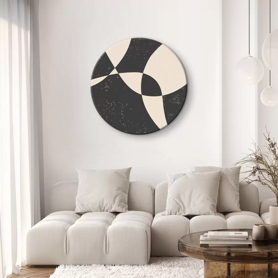 Glezna Eleganta ģeometriska abstrakcija krēmkrāsā r36456