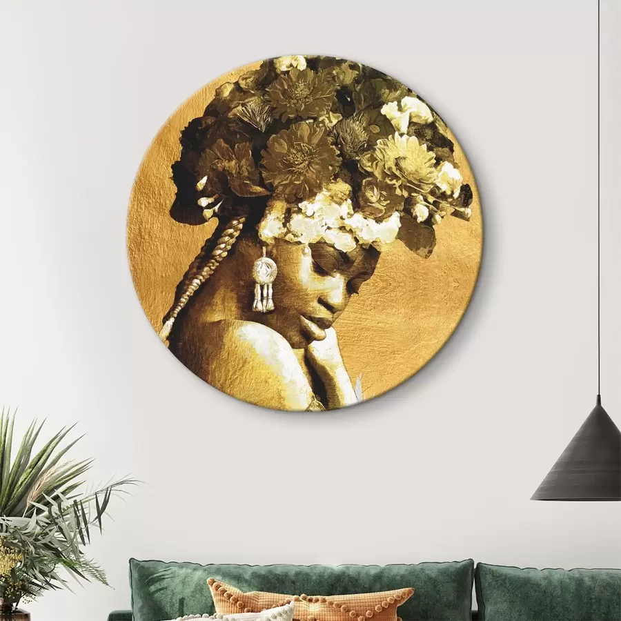 Glezna Sieviete ar ziediem galvā r36532