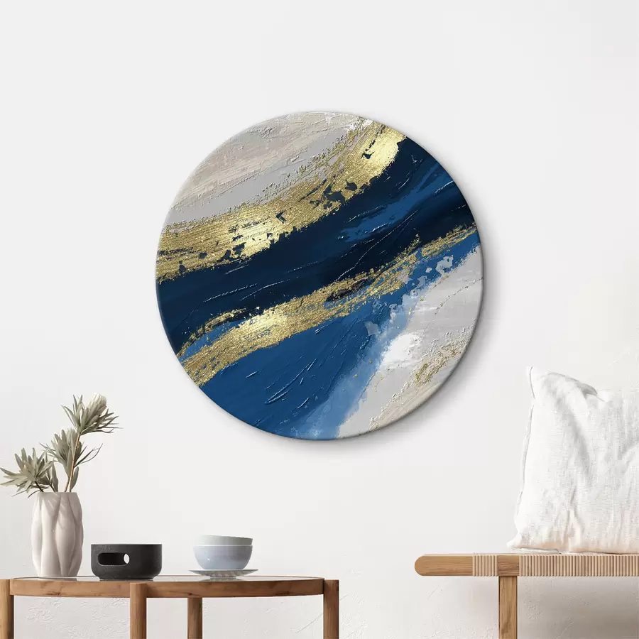 Glezna Eleganti zili un balti virpuļi r36606