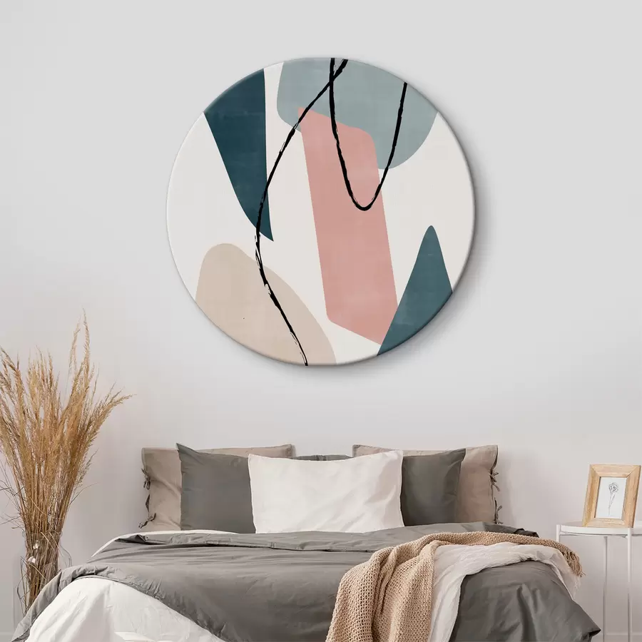 Glezna Krāsains mākslas darbs ar melnām līnijām r36650