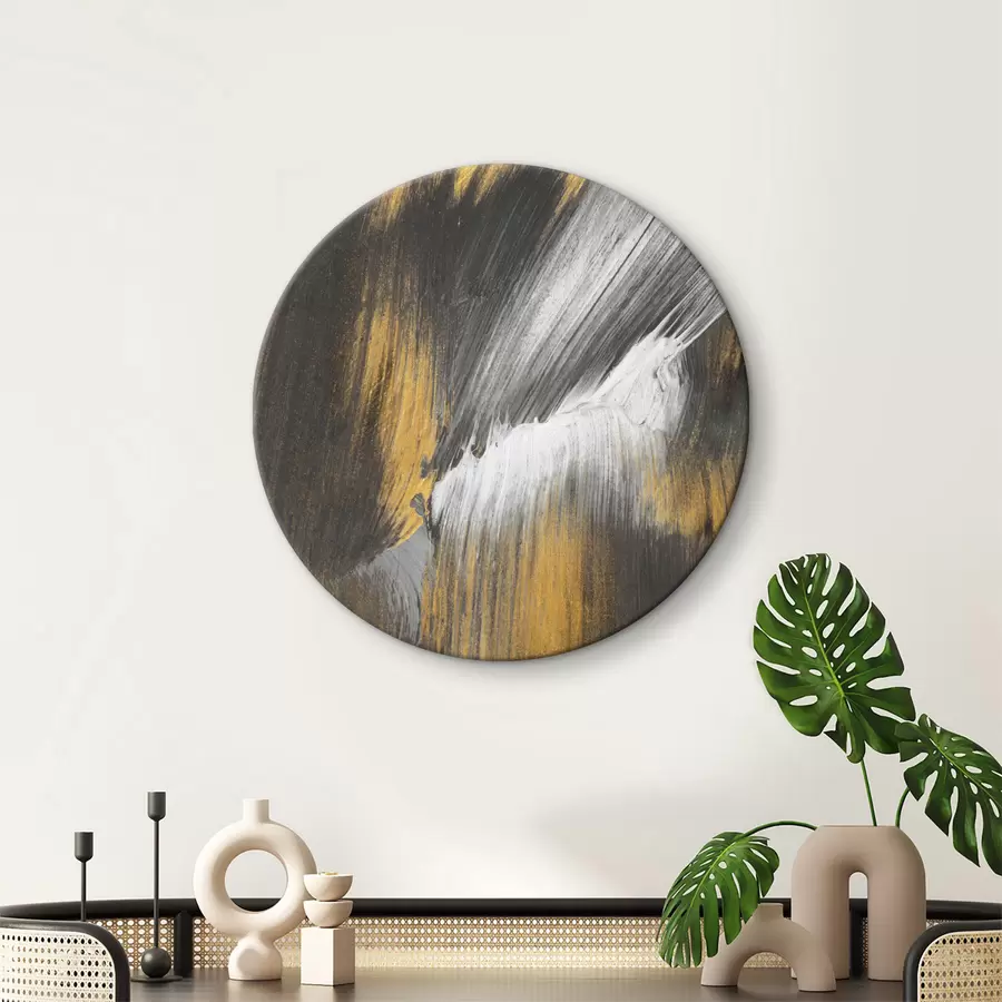 Glezna Otas triepieni pelēkos un dzintara toņos r36672