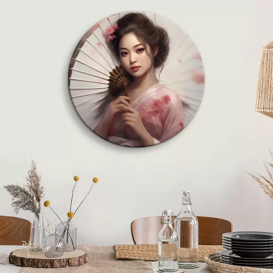 Glezna Sieviete, kas tur ventilatoru r36803