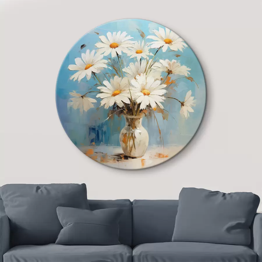 Glezna Baltu margrietiņu pušķis r36811