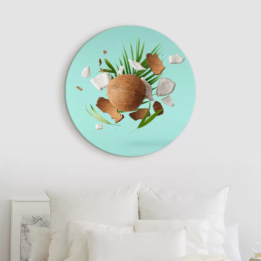 Glezna Kokosrieksti un palmu lapas r37048