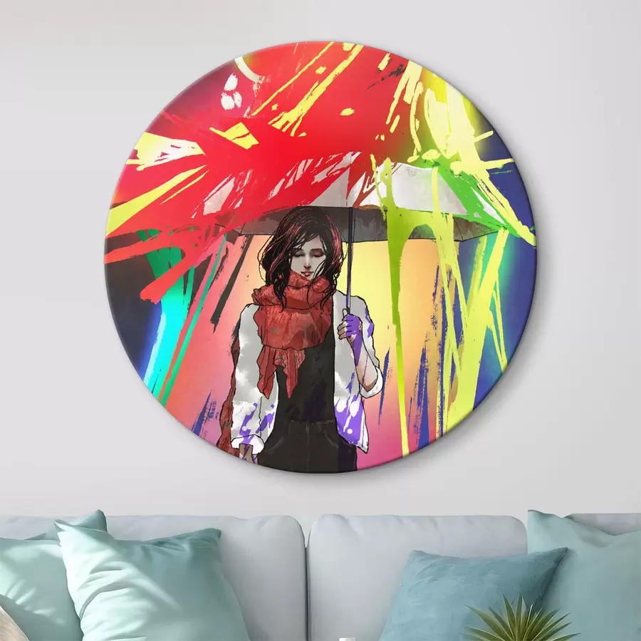 Glezna Sieviete ar lietussargu rokās r37089