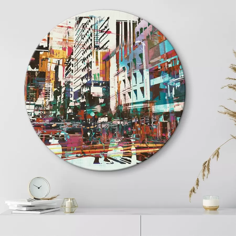 Glezna Aizņemta metropoles iela ar grunge stila tempļiem r37101