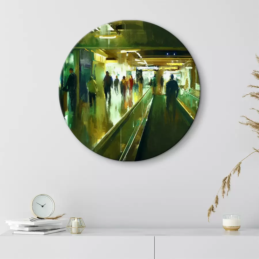 Glezna Cilvēku grupa, kas iet pa eskalatoru r37103