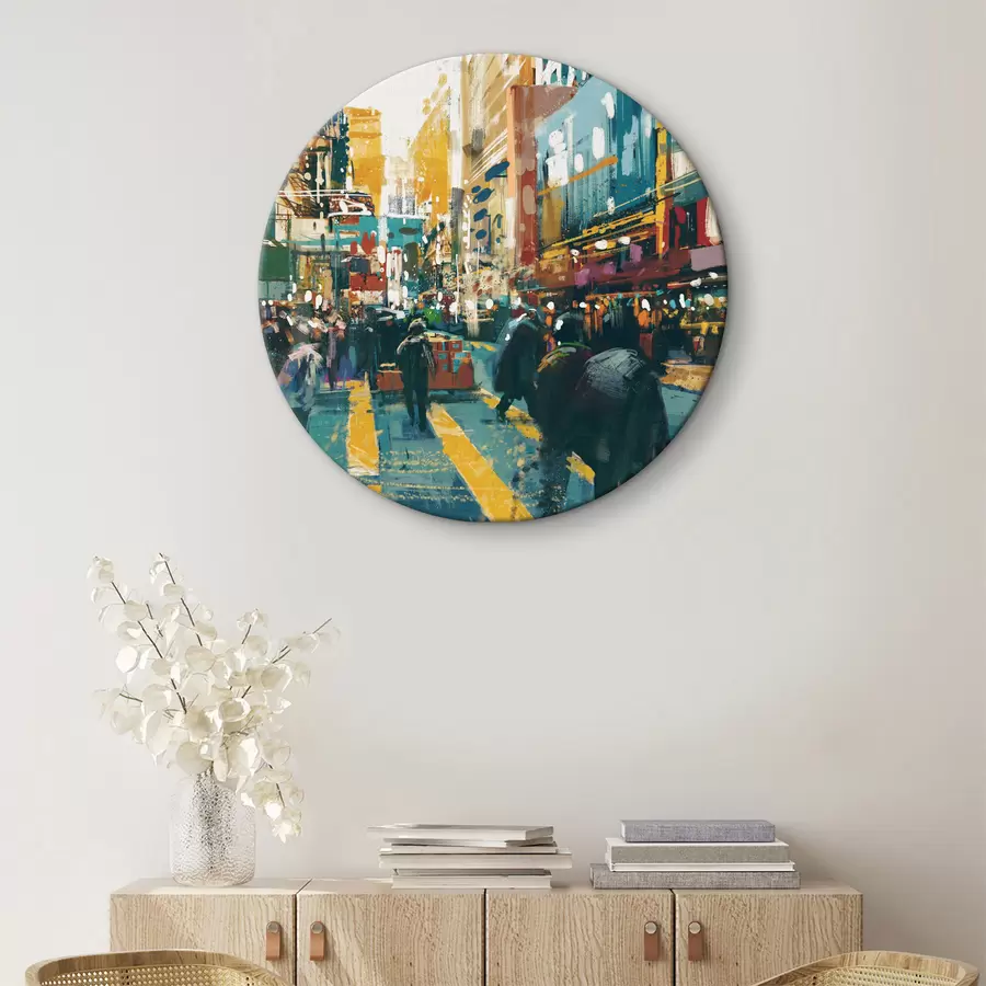 Glezna Pilsētas ainavas Pārpildīta metropoles iela r37108