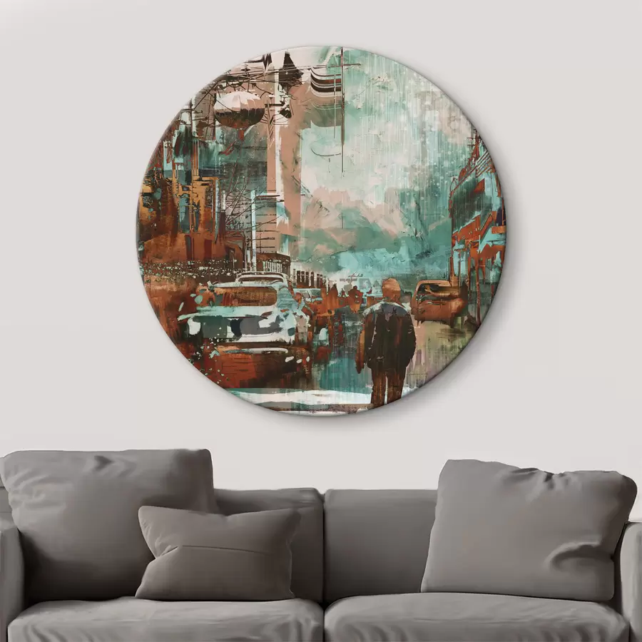 Glezna Liela retro metropole grunge stilā r37112