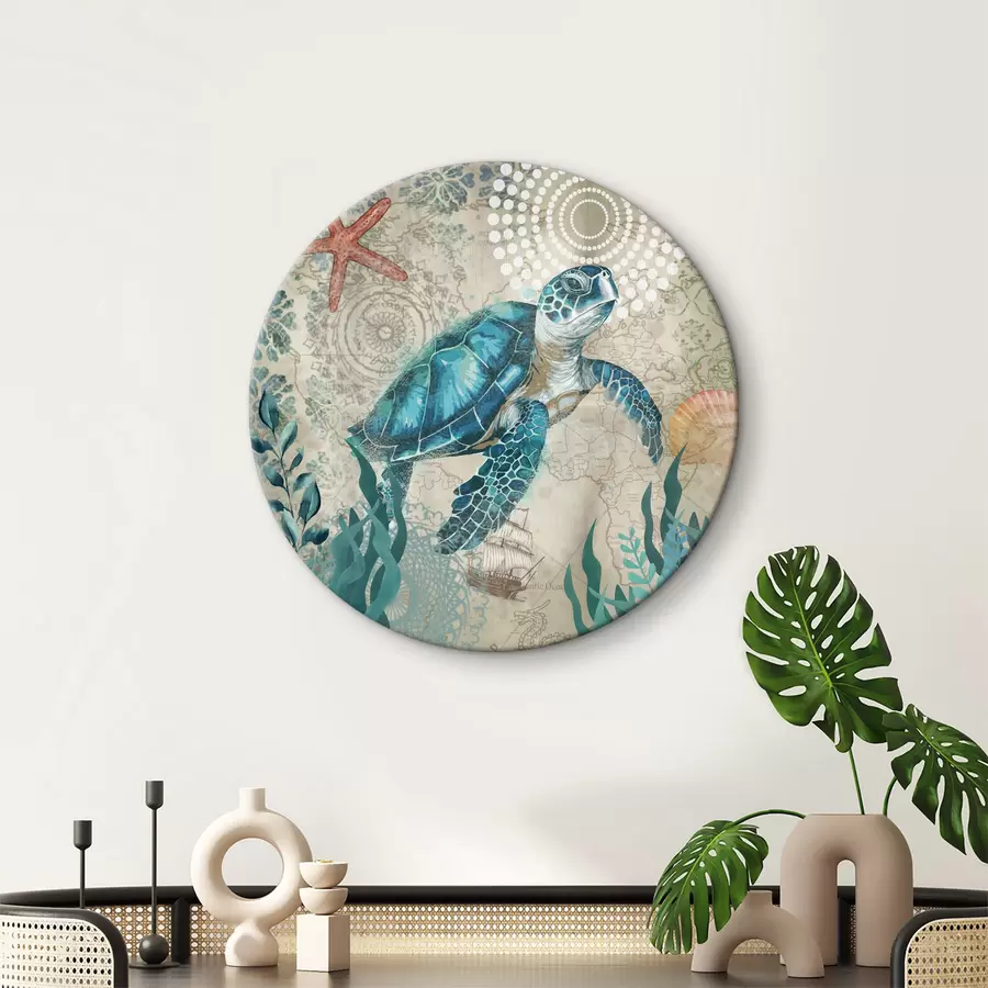 Glezna Zilais jūras bruņurupucis peld okeānā r37151