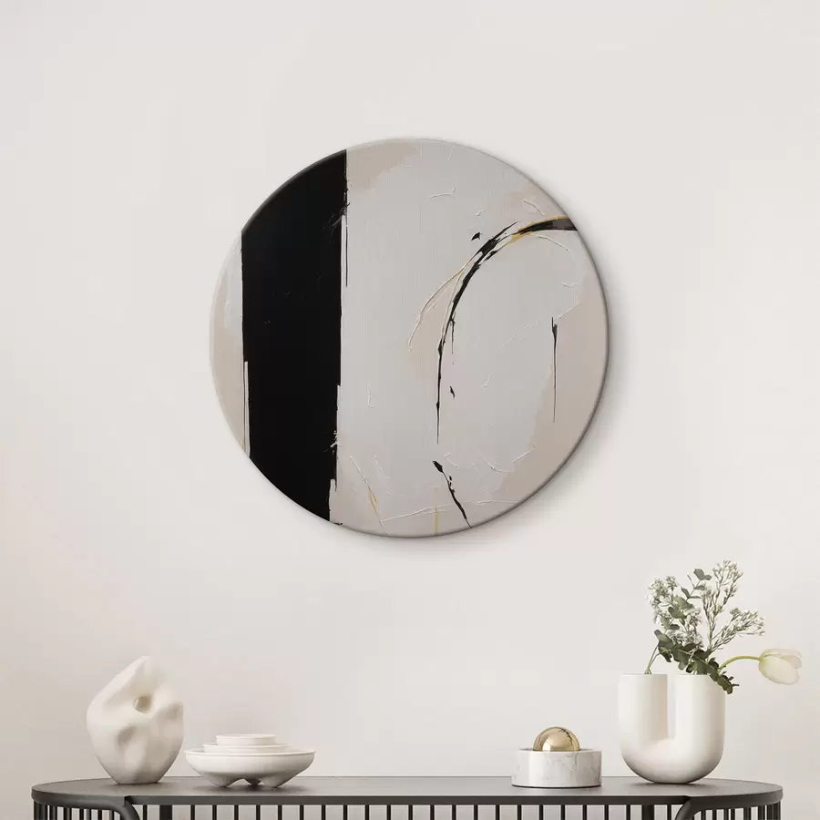 Glezna Melnbalts taisnstūra objekts ar dzeltenām līnijām r37168