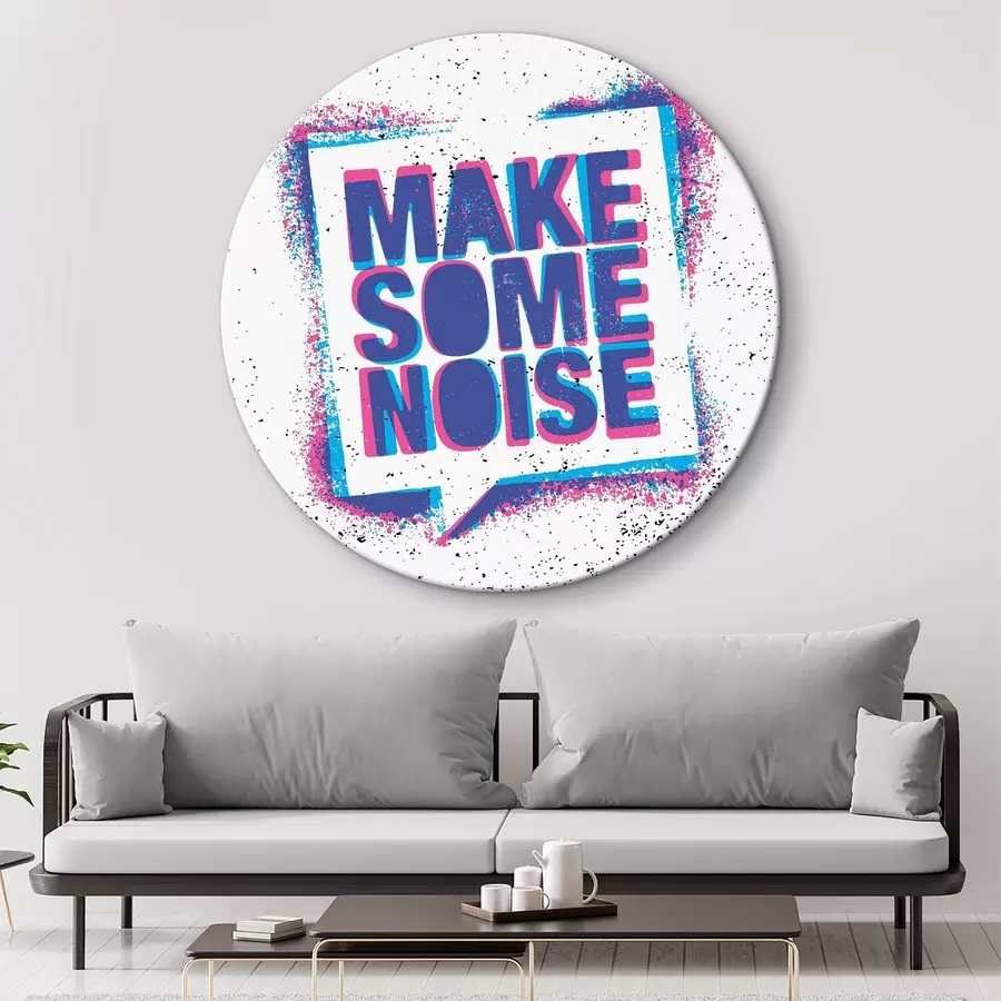 Glezna Balts kvadrāts ar violetu un zilu tekstu r37290