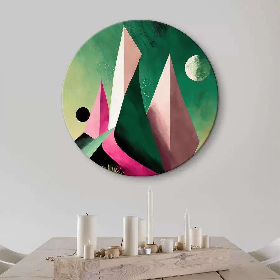 Glezna Tuksneša ainava ar kokiem un kalniem r37360