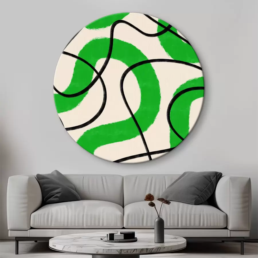 Glezna Zaļš un balts raksts r37573