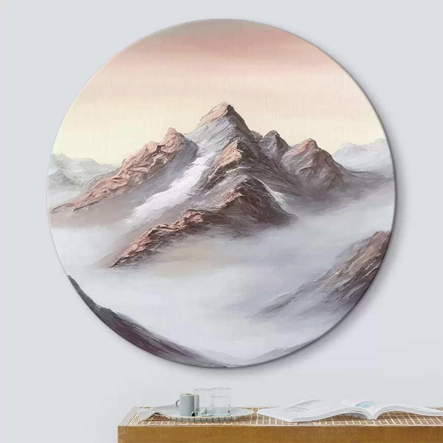 Glezna Majestātiskie kalni, ko klāj migla r37741