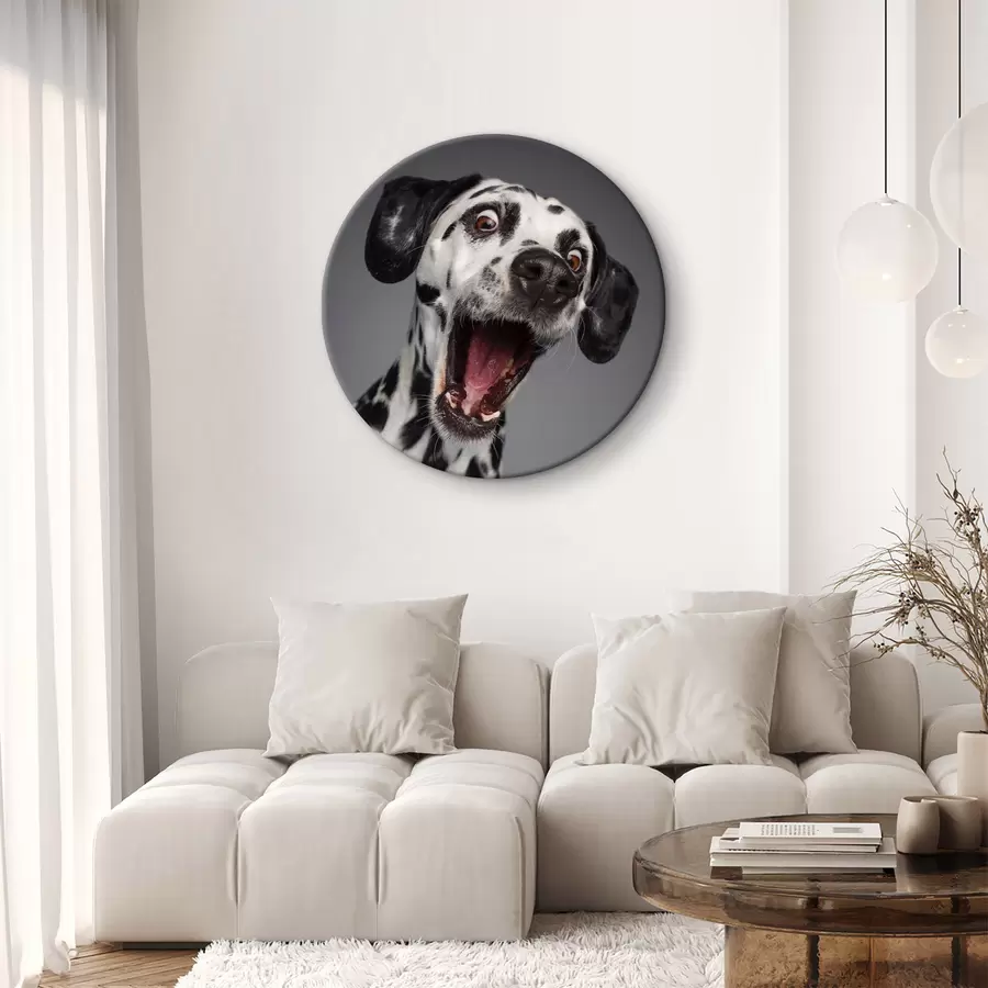 Glezna Satraukts kucēns ir gatavs jautrībai! r37752